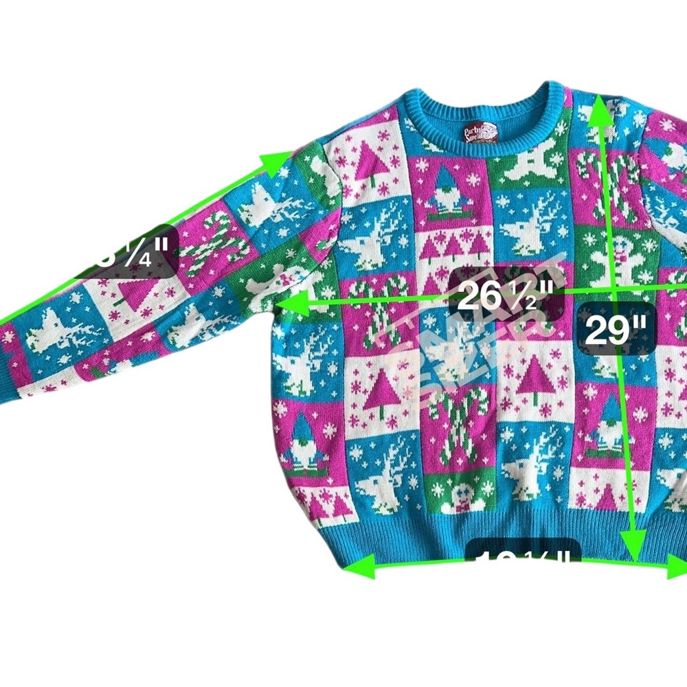 Party Sweater Ugly Christmas Festive Design SZ 2XL - Picture 5 of 14